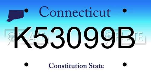 K53099B Connecticut License Plate