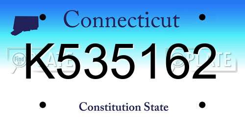 K535162 Connecticut License Plate