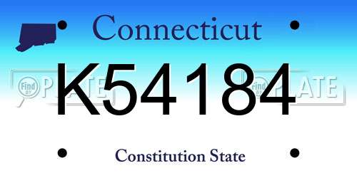 K54184 Connecticut License Plate