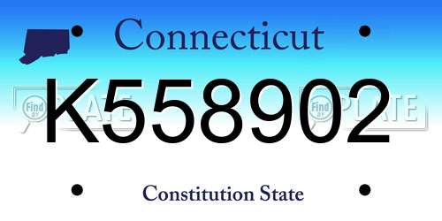 K558902 Connecticut License Plate