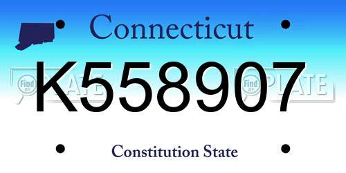 K558907 Connecticut License Plate