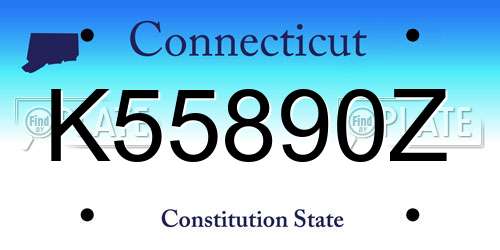 K55890Z Connecticut License Plate