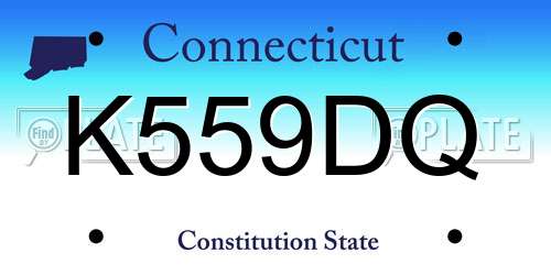 K559DQ Connecticut License Plate