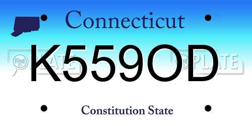 K559OD Connecticut License Plate