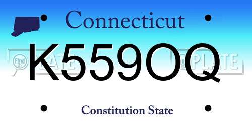 K559OQ Connecticut License Plate