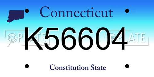 K56604 Connecticut License Plate