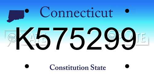 K575299 Connecticut License Plate