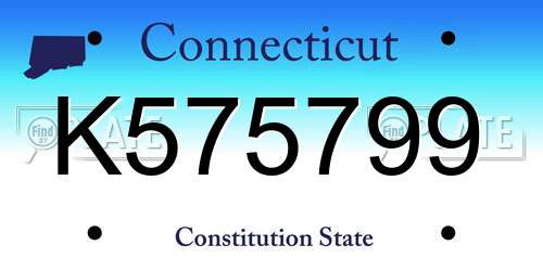 K575799 Connecticut License Plate