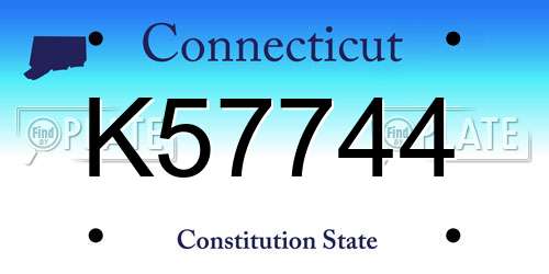 K57744 Connecticut License Plate