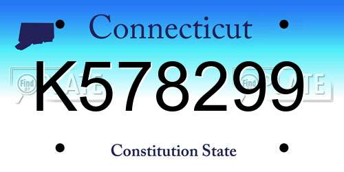 K578299 Connecticut License Plate