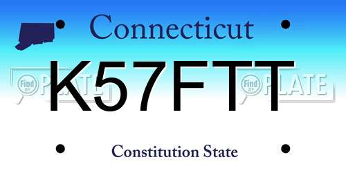 K57FTT Connecticut License Plate