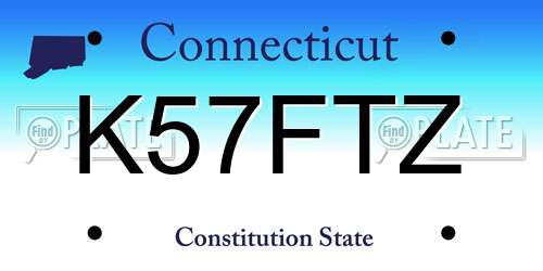 K57FTZ Connecticut License Plate