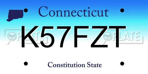 K57FZT Connecticut License Plate