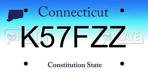 K57FZZ Connecticut License Plate
