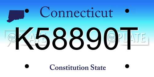 K58890T Connecticut License Plate