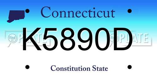 K5890D Connecticut License Plate