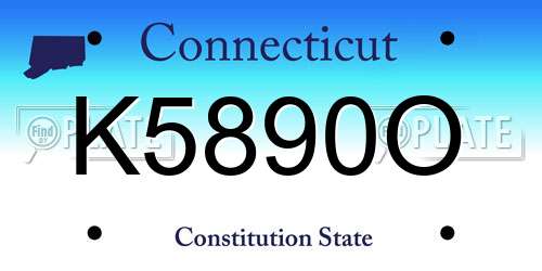 K5890O Connecticut License Plate