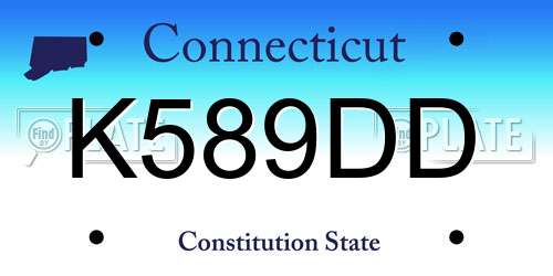 K589DD Connecticut License Plate