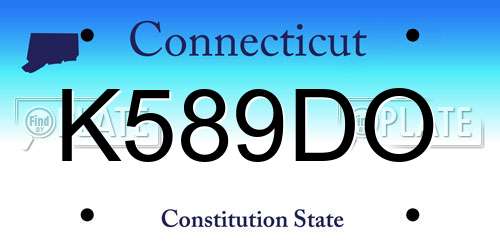 K589DO Connecticut License Plate