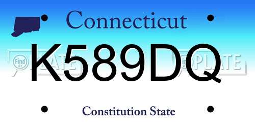 K589DQ Connecticut License Plate