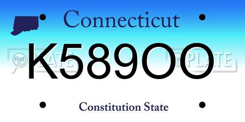 K589OO Connecticut License Plate