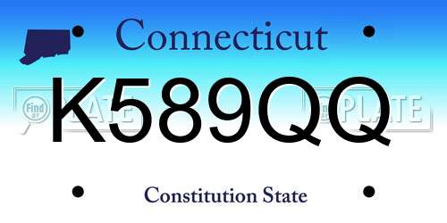 K589QQ Connecticut License Plate