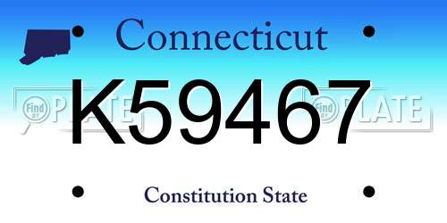 K59467 Connecticut License Plate
