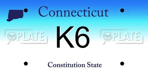 K6 Connecticut License Plate
