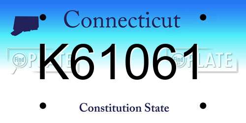 K61061 Connecticut License Plate