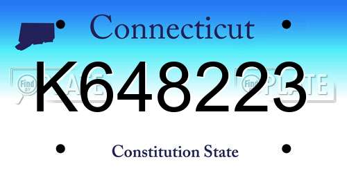 K648223 Connecticut License Plate