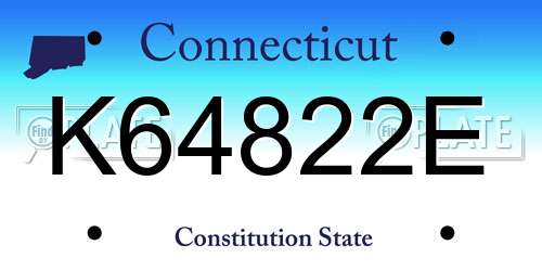 K64822E Connecticut License Plate