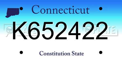 K652422 Connecticut License Plate