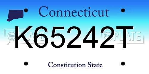 K65242T Connecticut License Plate
