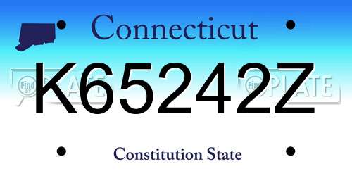 K65242Z Connecticut License Plate