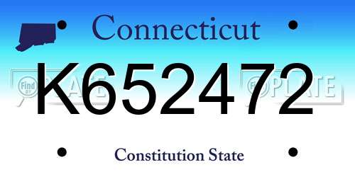 K652472 Connecticut License Plate
