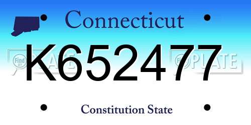 K652477 Connecticut License Plate
