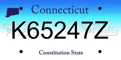 K65247Z Connecticut License Plate