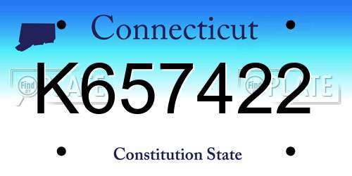 K657422 Connecticut License Plate