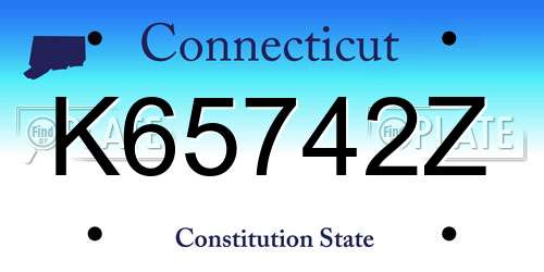 K65742Z Connecticut License Plate