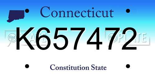 K657472 Connecticut License Plate
