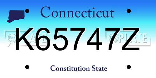 K65747Z Connecticut License Plate