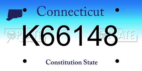 K66148 Connecticut License Plate