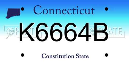 K6664B Connecticut License Plate