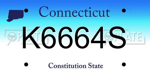 K6664S Connecticut License Plate