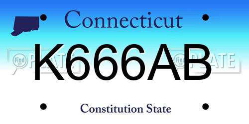K666AB Connecticut License Plate