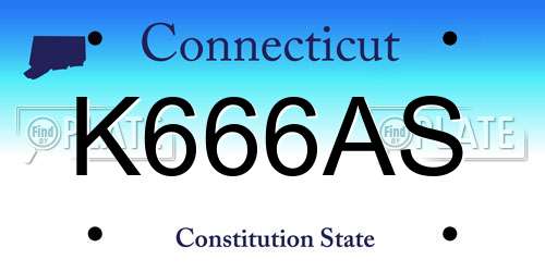 K666AS Connecticut License Plate