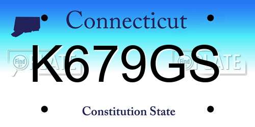 K679GS Connecticut License Plate