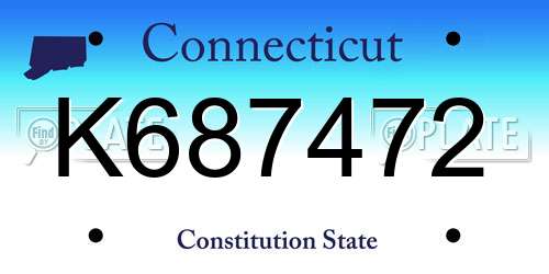 K687472 Connecticut License Plate
