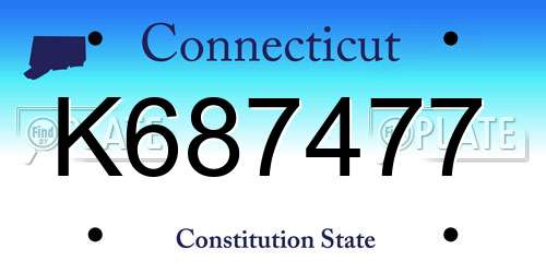 K687477 Connecticut License Plate