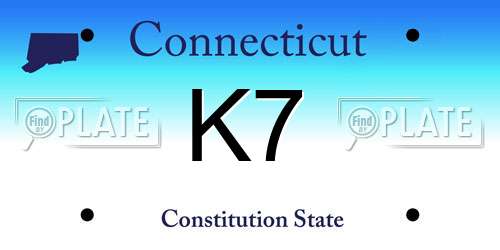 K7 Connecticut License Plate
